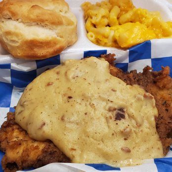 Julia Belle's - Chicken Fried Chicken w/mac & cheese, biscuit and baked beans (not pictured) - Southern Near Me - Florence, South Carolina Julia Belle's - Chicken Fried Chicken w/mac & cheese, biscuit and baked beans (not pictured) - Southern Near Me - Florence, South Carolina