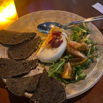 Roka Akor - Chicago - Burrata with black sesame bread - Sushi Bars Near Me - Chicago, Illinois Roka Akor - Chicago - Burrata with black sesame bread - Sushi Bars Near Me - Chicago, Illinois