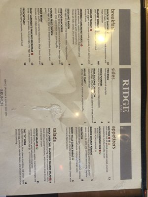Menu photo 2 Ridge Cafe Draper, UT