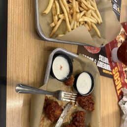 Honey BBQ 6 Boneless Wings and Fries