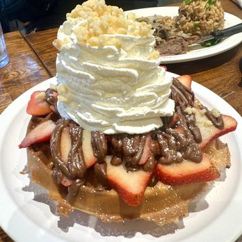 Eggs 'n Things Ko Olina - (Special)Strawberry Mochi waffles with Nutella whip cream n Mac nuts.WoW amazing!! - American Near Me - Kapolei, Hawaii Eggs 'n Things Ko Olina - (Special)Strawberry Mochi waffles with Nutella whip cream n Mac nuts.WoW amazing!! - American Near Me - Kapolei, Hawaii