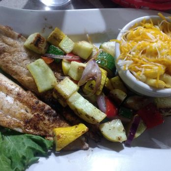 Oceanas Bistro - Tilapia, veggies, & mac n cheese, all delicious - Seafood Near Me - Avon, North Carolina Oceanas Bistro - Tilapia, veggies, & mac n cheese, all delicious - Seafood Near Me - Avon, North Carolina