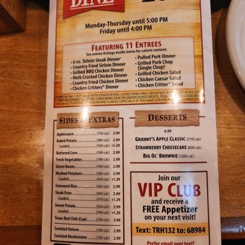 Texas Roadhouse - Early dine section - Steakhouses Near Me - Monaca, Pennsylvania