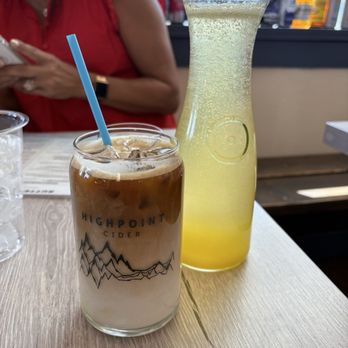 Butter Cafe - Craft of mimosa and a homemade iced vanilla latte - Breakfast & Brunch Near Me - Victor, Idaho