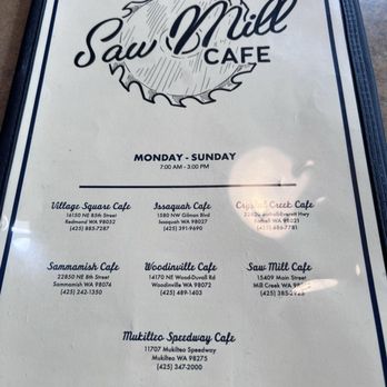 Saw Mill Cafe - Cafes Near Me - Mill Creek, Washington Saw Mill Cafe - Cafes Near Me - Mill Creek, Washington