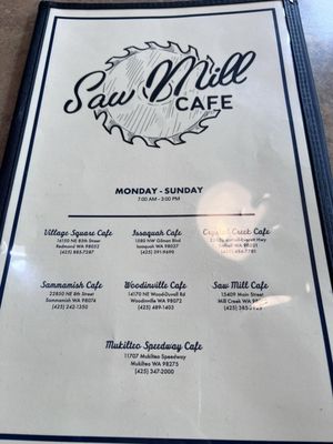 Menu photo 3 Saw Mill Cafe Mill Creek, WA Menu photo 3 Saw Mill Cafe Mill Creek, WA
