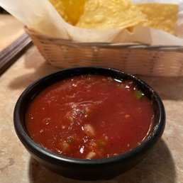 Complimentary salsa and chips Complimentary salsa and chips