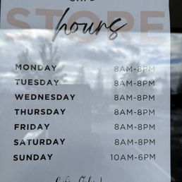 New hours for a café only (not store) New hours for a café only (not store)