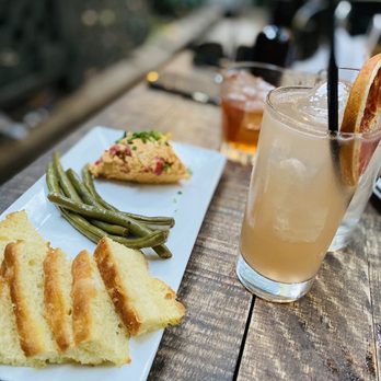 Sylvain - Pimento cheese plate and grapefruit drink (forgot the name lol) - Southern Near Me - New Orleans, Louisiana Sylvain - Pimento cheese plate and grapefruit drink (forgot the name lol) - Southern Near Me - New Orleans, Louisiana