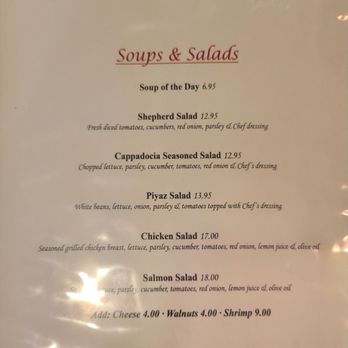 Cappadocia Restaurant - Menu soups & salads - Mediterranean Near Me - Little Falls, New Jersey Cappadocia Restaurant - Menu soups & salads - Mediterranean Near Me - Little Falls, New Jersey