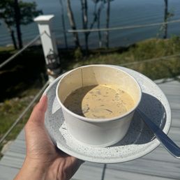 Mushroom soup (couldn't wait to eat)