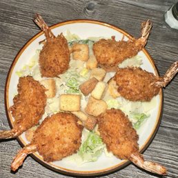 Caesar Salad With Coconut Shrimp Caesar Salad With Coconut Shrimp