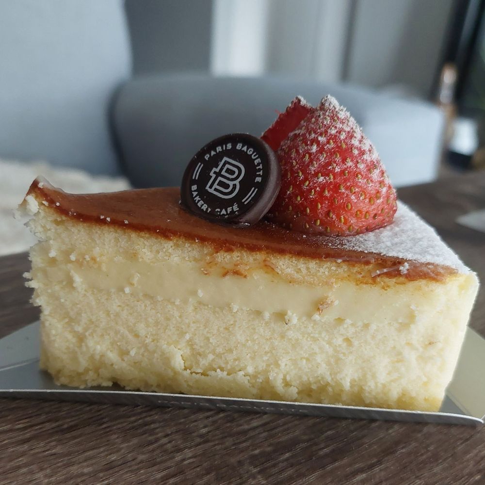 Paris Baguette - Soft Souffle Cheesecake Good flavor, but crumbly. Use a spoon! - Bakeries Near Me - Roseville, Minnesota Paris Baguette - Soft Souffle Cheesecake Good flavor, but crumbly. Use a spoon! - Bakeries Near Me - Roseville, Minnesota