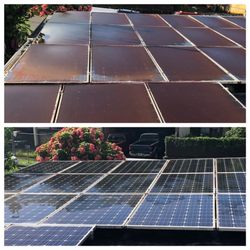 Clean Solar Panels Hawaii - Before and after
