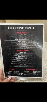 Menu photo 2 Big Bang Grill Visalia, CA