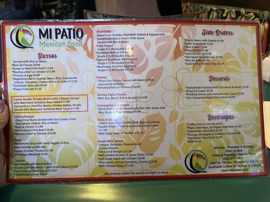 Menu photo 2 Mi Patio Mexican Food Phoenix, AZ Menu photo 2 Mi Patio Mexican Food Phoenix, AZ