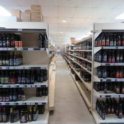 Beers of Europe - Centre aisle with Belgian beers on left and world beers from 60 countries on right..