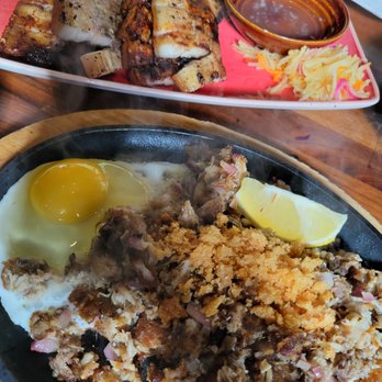Avenida Restaurant - sisig $17 & $2 egg and grilled pork $17.. - Filipino Near Me - San Mateo, California