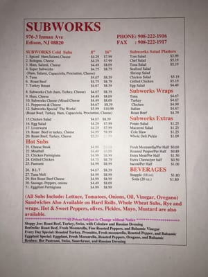Menu photo 4 Subworks Edison, NJ