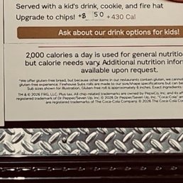 Kids menu