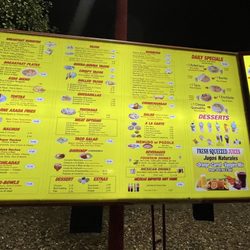 El Forastero (North Highlands, CA): Drive-Thru Menu Board