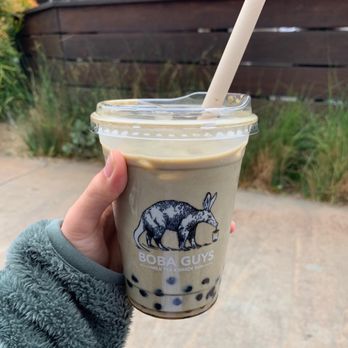 Boba Guys - Hojicha Milk Tea with Boba - Bubble Tea Near Me - Costa Mesa, California