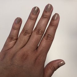 Clean manicure with some sparkles