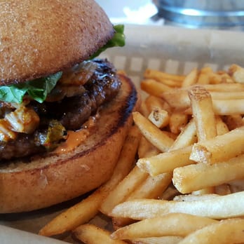 LA Burger - Yummy burger with kimchi called the K-town burger for six bucks. And the fries are good as well. - Burgers Near Me - Richardson, Texas