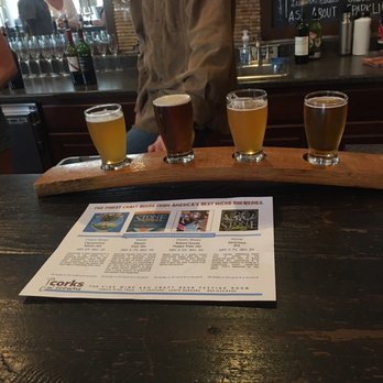 Corks n' Crowns - Beer flight for my hubby! - Wine Bars Near Me - Santa Barbara, California Corks n' Crowns - Beer flight for my hubby! - Wine Bars Near Me - Santa Barbara, California