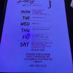 Jokers Pub & Grub - Daily specials