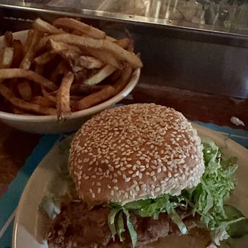 The Commodore - Mild Breast Sandwich, small side of Fries - Bars Near Me - Brooklyn, New York
