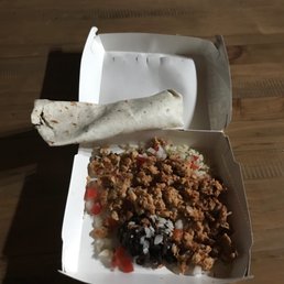 Chicken Fresca bowl, and a burrito
