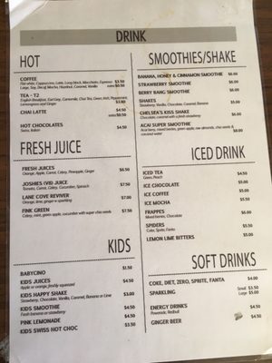 Menu photo 3 Fink Chocolate Cafe Lane Cove West, NSW