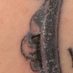 Sinister Ink - Top view of basically hole-punched spot. Again, was terrified to put moisturizer there to prevent infection