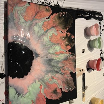Abstract Orlando - Fluid paint- Sunflower board - Art Galleries Near Me - Orlando, Florida
