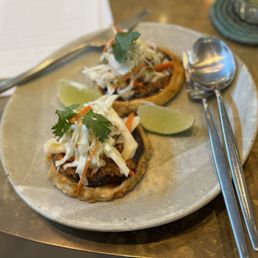 Sopes with anchote mushrooms pickled vegetables. Sopes with anchote mushrooms pickled vegetables.