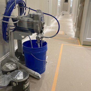 Advanced Paint Solutions - 1600sqft condo repaint, just sprayed semi gloss decorators white on trim (monochromatic). - Painters Near Me - Chicago, Illinois Advanced Paint Solutions - 1600sqft condo repaint, just sprayed semi gloss decorators white on trim (monochromatic). - Painters Near Me - Chicago, Illinois