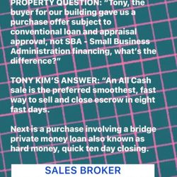 TONY KIM - Commercial Property Sales Listing Broker - San Marino and Arcadia, California. Commercial Real Estate Sales Broker. Listing Agent Specialist. Appraiser . Seller Businesses, Landlords