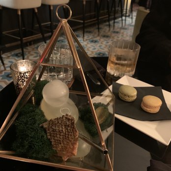 Thyme Bar - Mezcal Cocktail with dry ice decoration and salmon skin - Cocktail Bars Near Me - New York, New York Thyme Bar - Mezcal Cocktail with dry ice decoration and salmon skin - Cocktail Bars Near Me - New York, New York