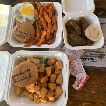 Harlem Public - BYO Burgers bottom one Top is the Maple Butter Fried Chicken - New American Near Me - New York, New York Harlem Public - BYO Burgers bottom one Top is the Maple Butter Fried Chicken - New American Near Me - New York, New York