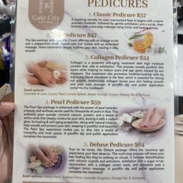 Pedicure menu side 1