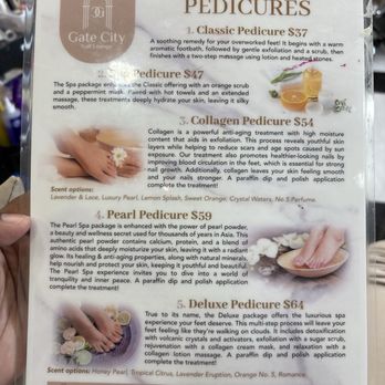Gate City Nail Lounge - Pedicure menu side 1 - Nail Salons Near Me - Greensboro, North Carolina