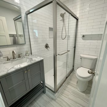 River View Contracting - a bathroom with a walk in shower - General Contractors Near Me - White Stone, Virginia River View Contracting - a bathroom with a walk in shower - General Contractors Near Me - White Stone, Virginia
