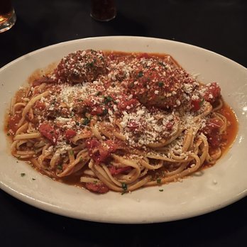 Castelli's - Linguine Alle Bolognese with meatballs - Italian Near Me - Palm Desert, California Castelli's - Linguine Alle Bolognese with meatballs - Italian Near Me - Palm Desert, California