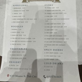 Burma Silver Star - Menu - Burmese Near Me - Daly City, California Burma Silver Star - Menu - Burmese Near Me - Daly City, California