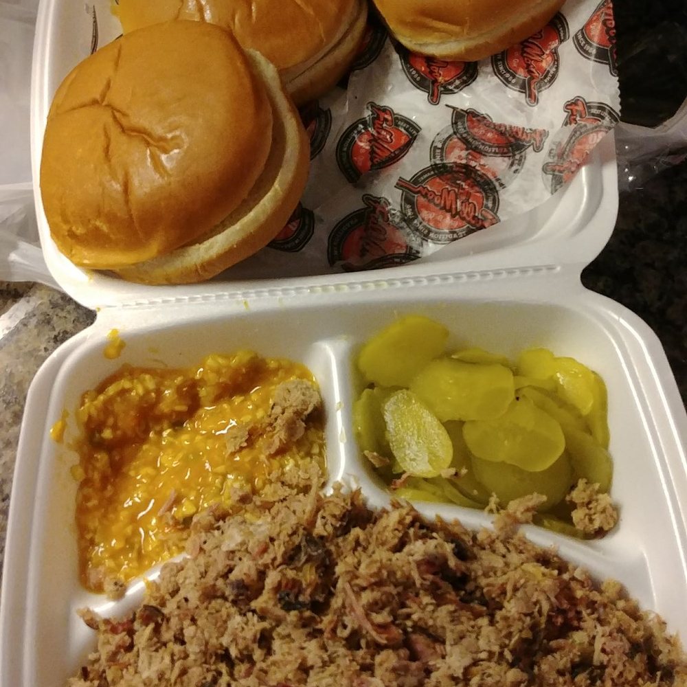 Full Moon Bar-B-Que - 1 on of BBQ pork that came with the family meal. - Barbeque Near Me - Montgomery, Alabama Full Moon Bar-B-Que - 1 on of BBQ pork that came with the family meal. - Barbeque Near Me - Montgomery, Alabama