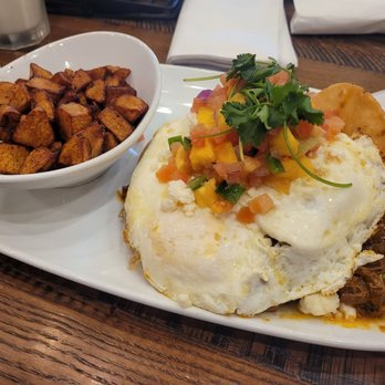 Another Broken Egg Cafe - Mango Barbacoa Tostada Stack - Breakfast & Brunch Near Me - Winter Park, Florida Another Broken Egg Cafe - Mango Barbacoa Tostada Stack - Breakfast & Brunch Near Me - Winter Park, Florida