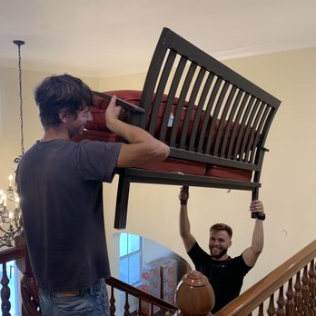 Pacific Moving Services - Bench for upstairs balcony... they moved a heavy gas fire pit up these stairs to the balcony too!! - Movers Near Me - Carmichael, California