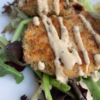 ROC's Firehouse Grille - Salmon cakes appetizer. - American Near Me - Palm Desert, California ROC's Firehouse Grille - Salmon cakes appetizer. - American Near Me - Palm Desert, California
