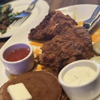 Yard House - Nashville chicken with those BOMB sweet potato pancakes - New American Near Me - Virginia Beach, Virginia Yard House - Nashville chicken with those BOMB sweet potato pancakes - New American Near Me - Virginia Beach, Virginia